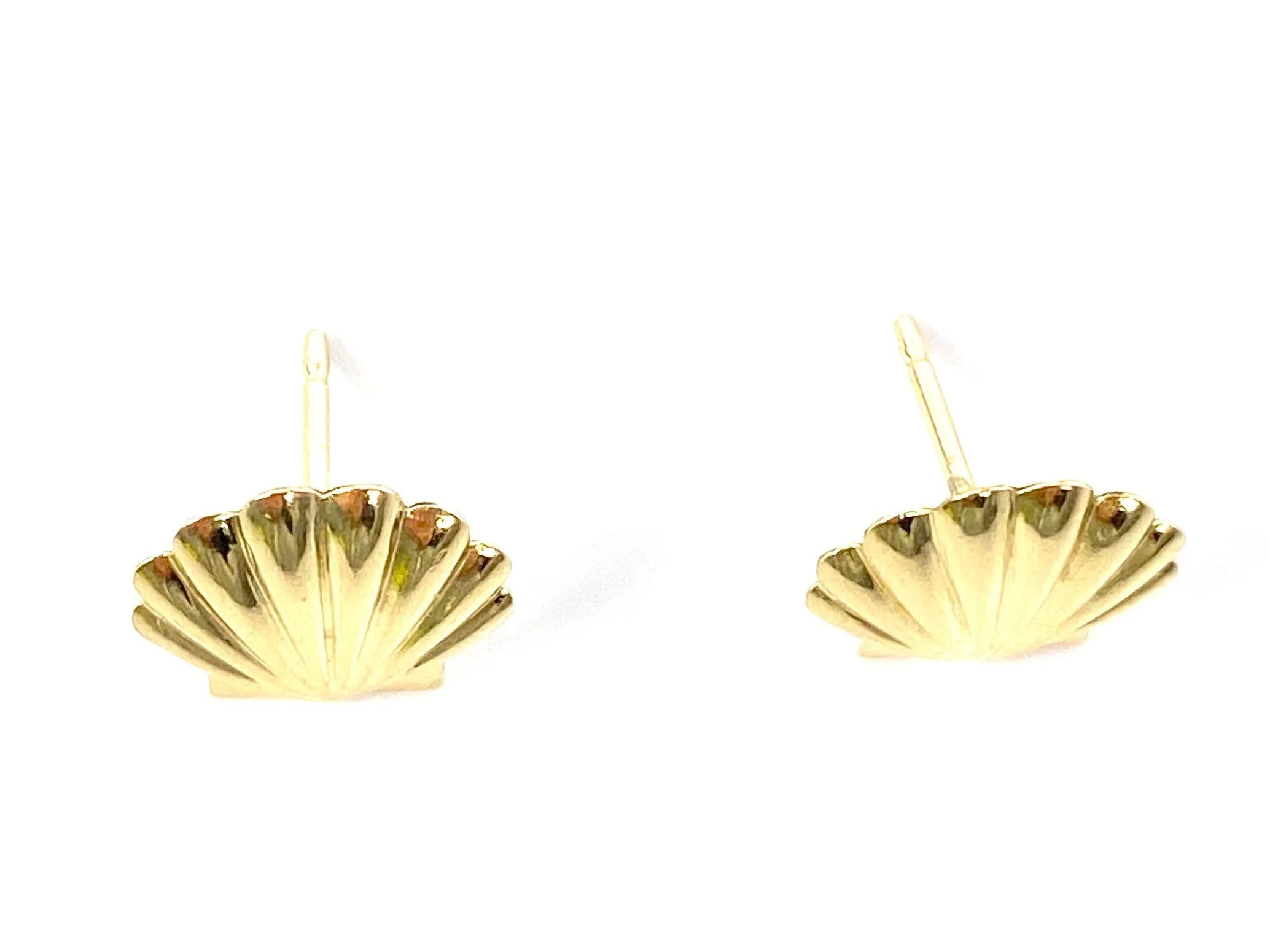 14KGF Seashell Studs , Sku#E51-4