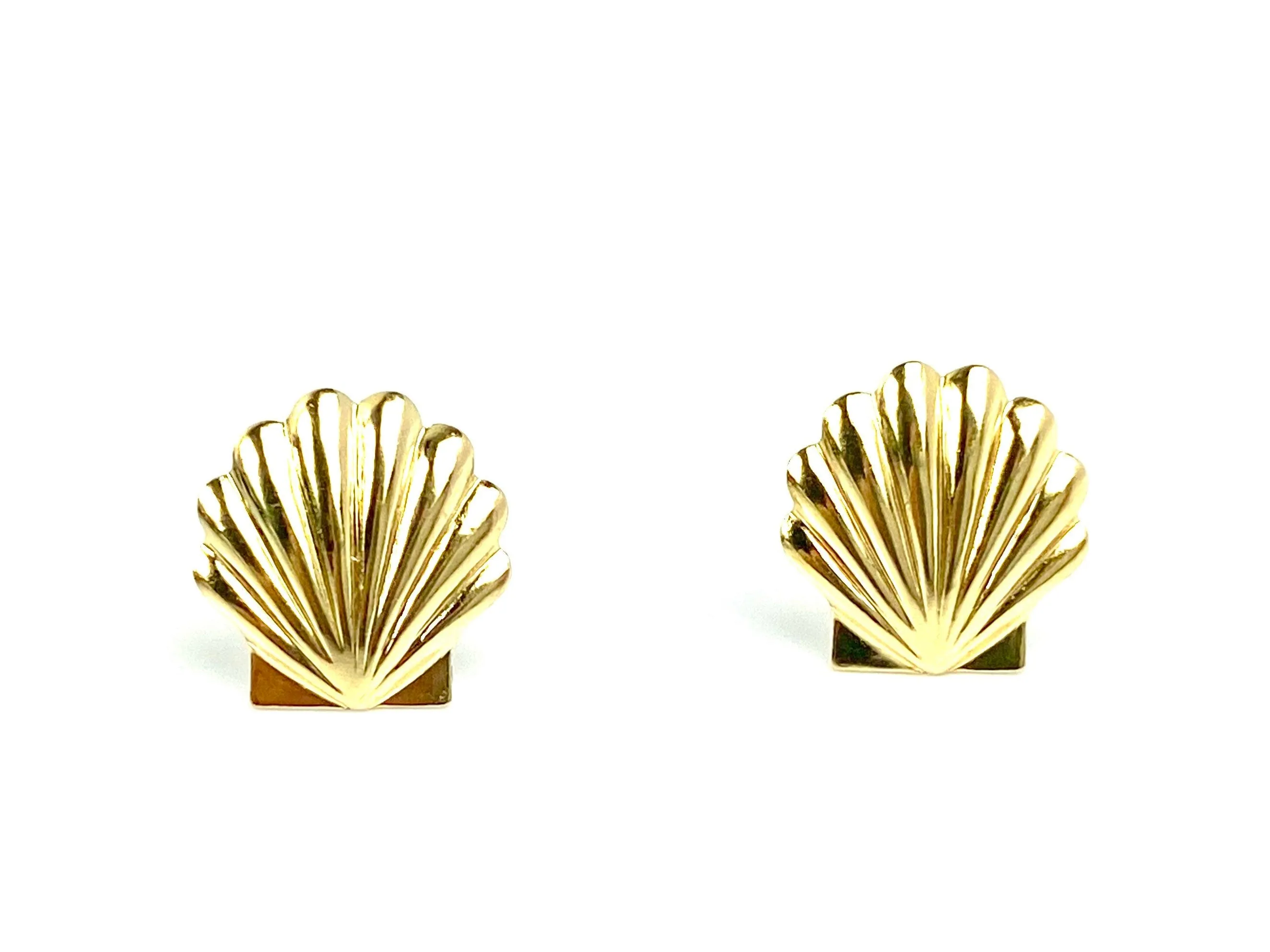 14KGF Seashell Studs , Sku#E51-4
