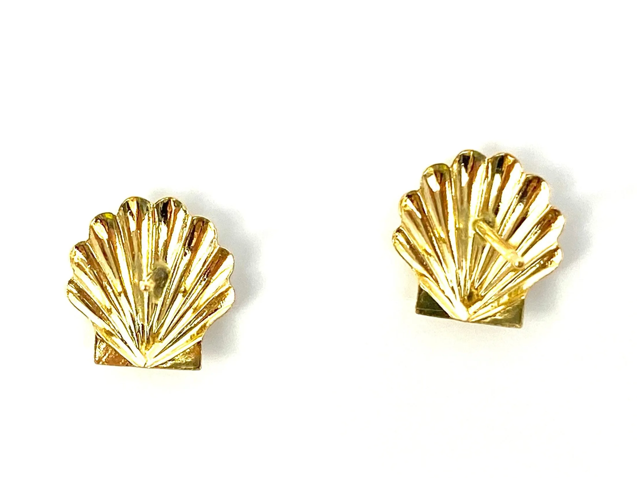 14KGF Seashell Studs , Sku#E51-4