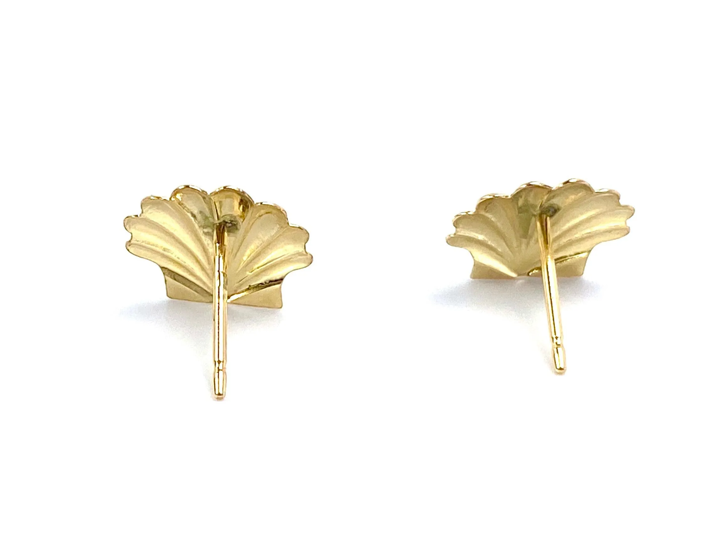 14KGF Seashell Studs , Sku#E51-4