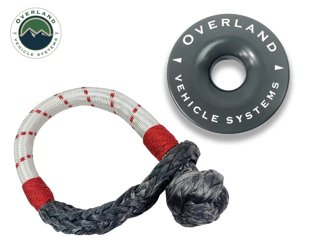 23 Inch Soft Shackle 7/16 Inch Diameter Combo Pack 41,000 lb and 4.0 Inch Recovery Ring Overland Vehicle Systems