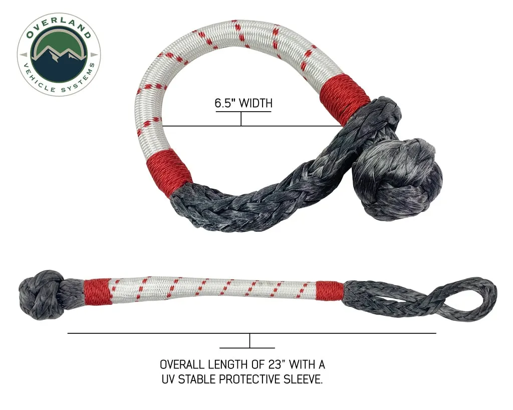 23 Inch Soft Shackle 7/16 Inch Diameter Combo Pack 41,000 lb and 4.0 Inch Recovery Ring Overland Vehicle Systems