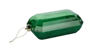 8"L x 5"W Laser Glitter Rectangle Gem Ornament: Emerald Green - XJ553106