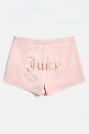 ALMOND BLOSSOM RENAISSANCE CREST BAMBOO VELOUR HERITAGE SHORTS
