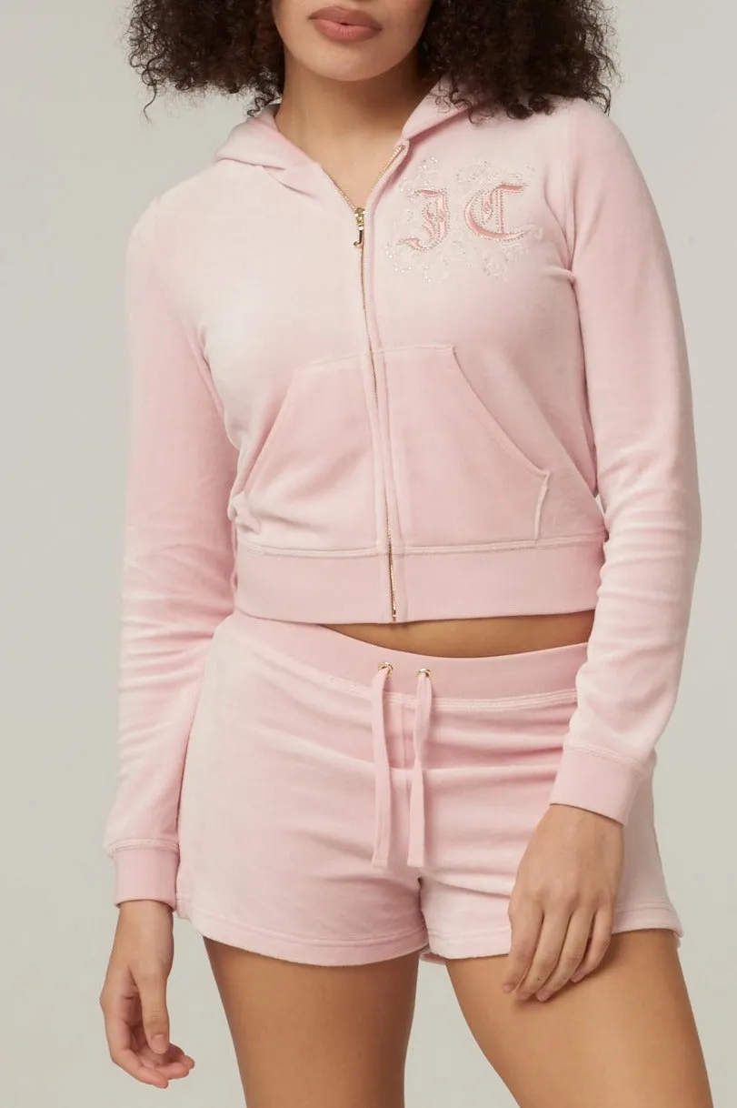 ALMOND BLOSSOM RENAISSANCE CREST BAMBOO VELOUR HERITAGE SHORTS