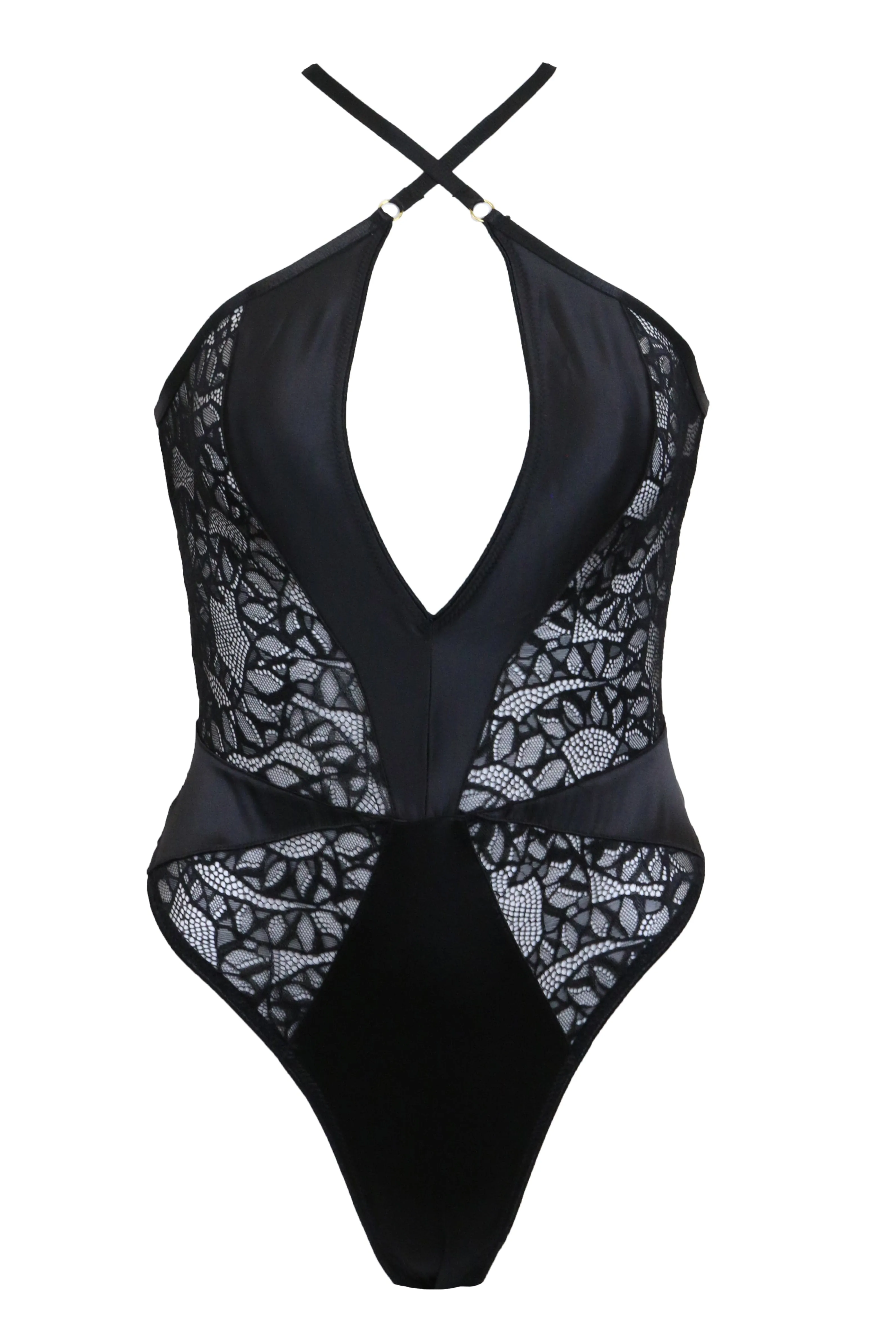 Amaya Snake Lace Teddy - Black