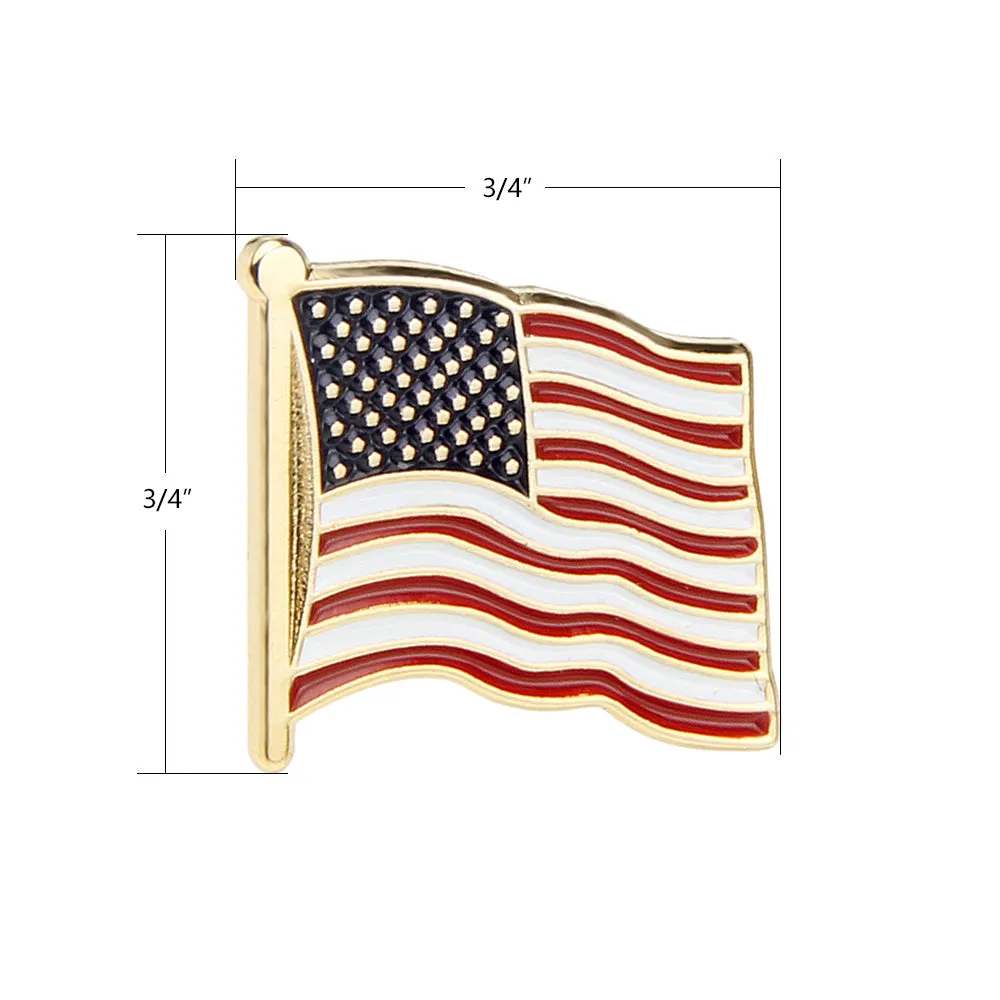 American Flag Pin with Flag Shape