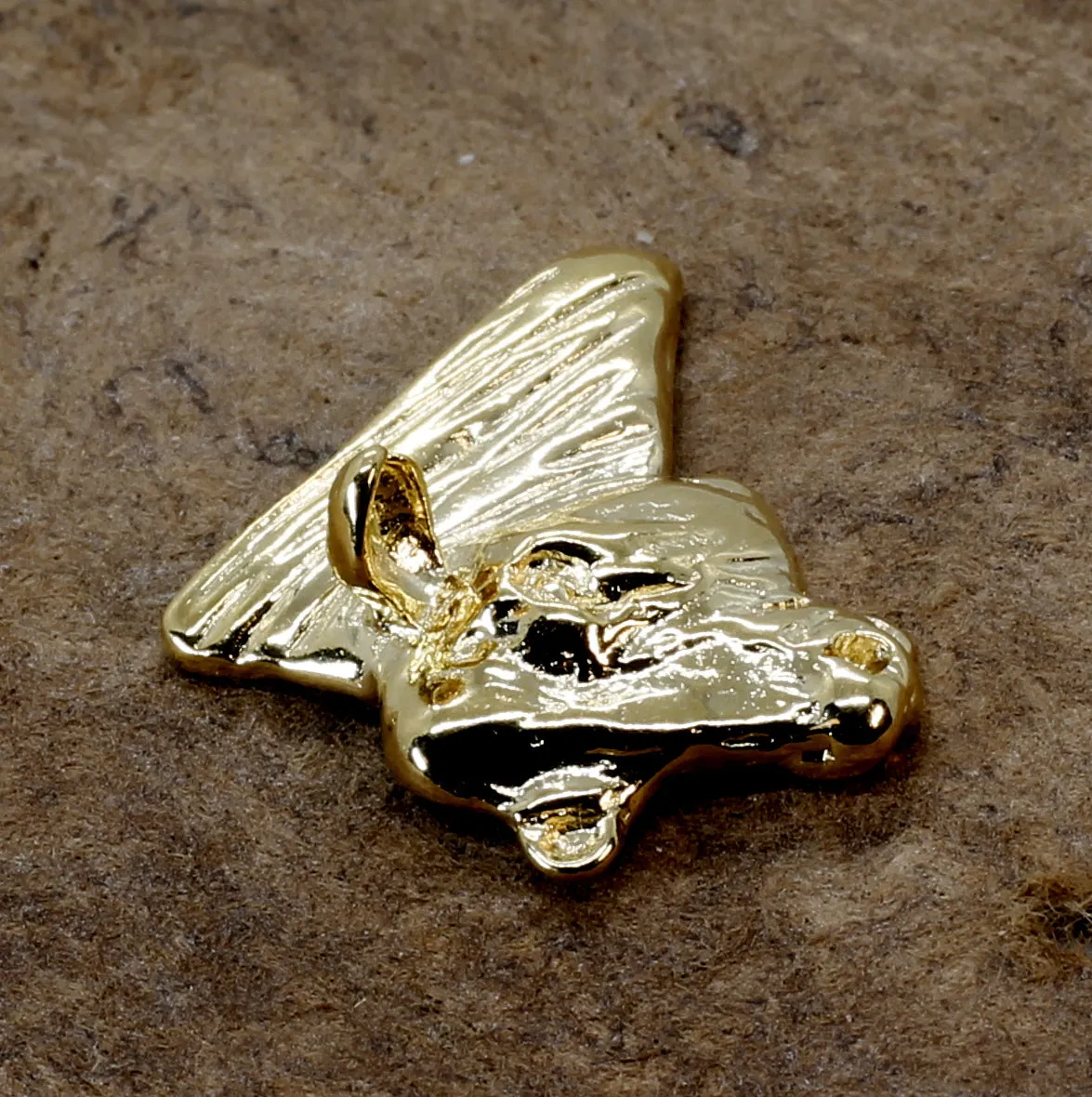 Angus Bull Tie Tack or Lapel Pin For Him with 14kt Gold Vermeil Head of Angus Bull