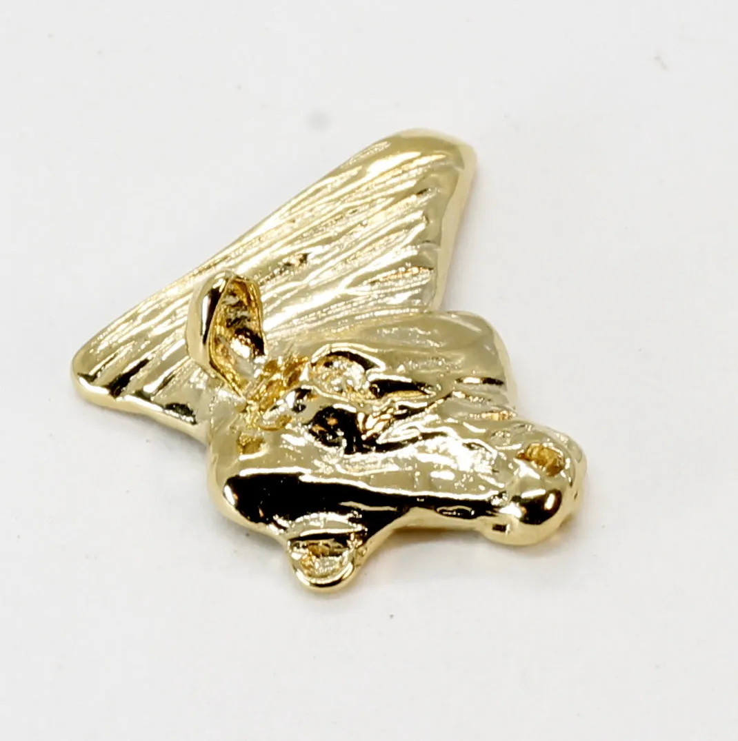 Angus Bull Tie Tack or Lapel Pin For Him with 14kt Gold Vermeil Head of Angus Bull