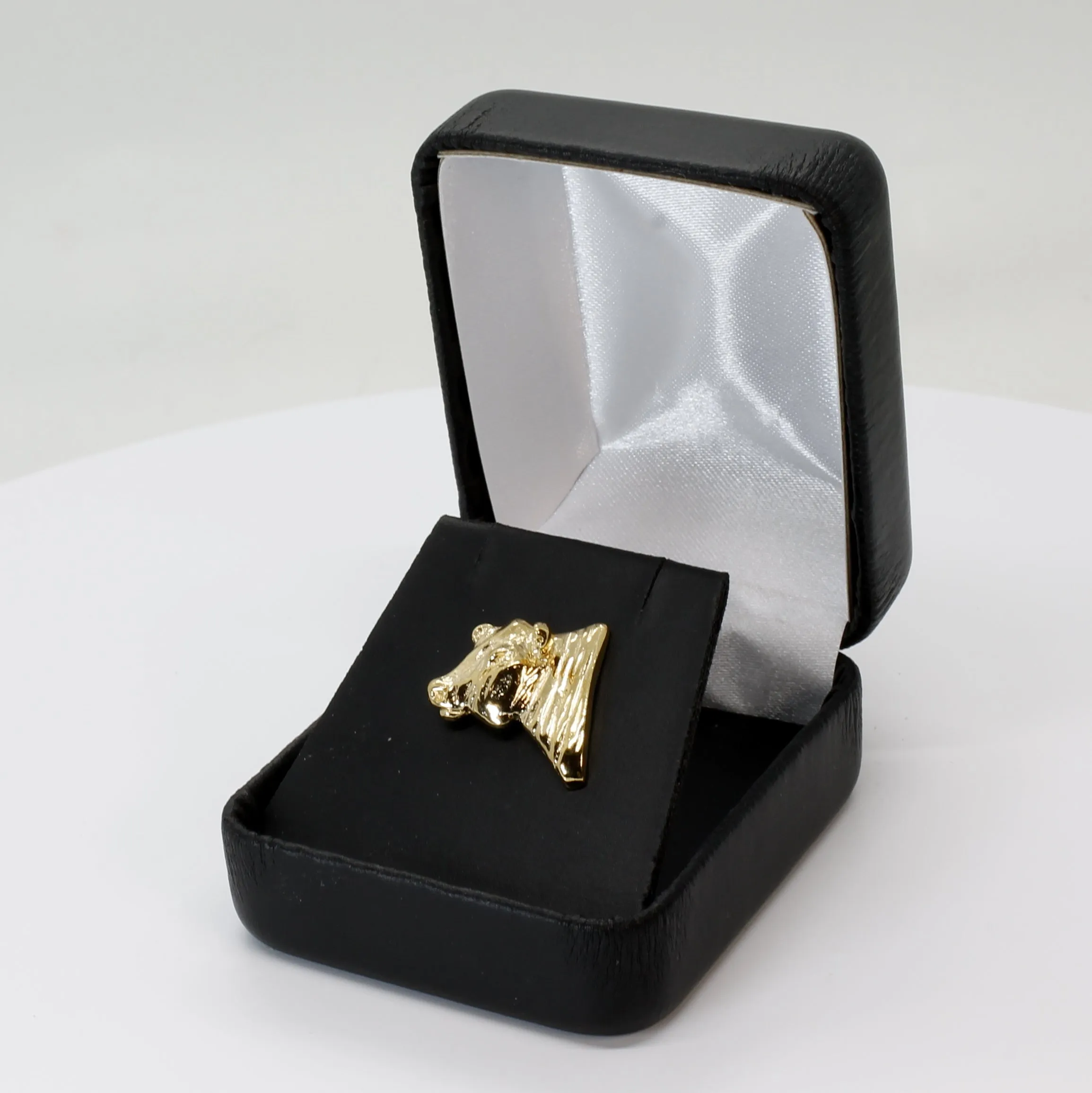 Angus Bull Tie Tack or Lapel Pin For Him with 14kt Gold Vermeil Head of Angus Bull