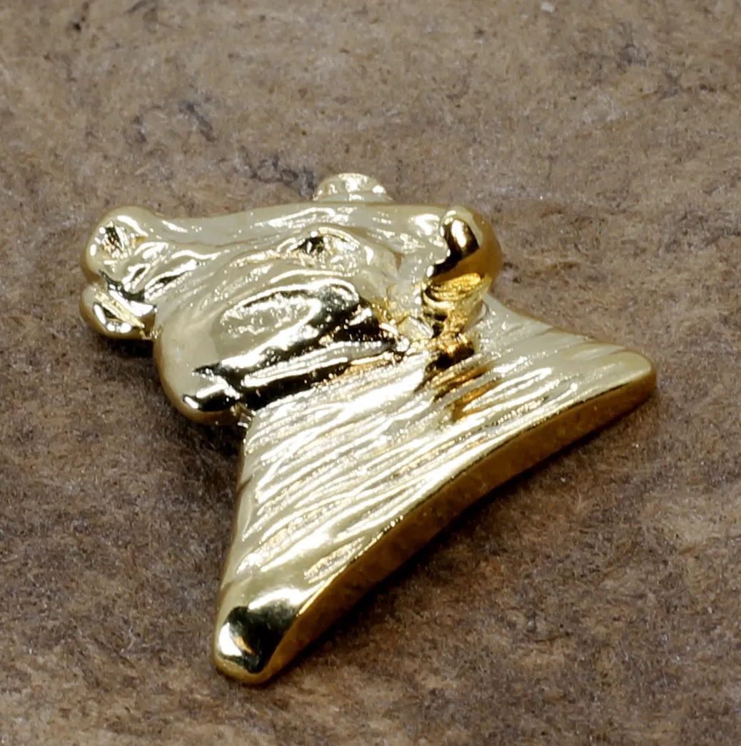 Angus Bull Tie Tack or Lapel Pin For Him with 14kt Gold Vermeil Head of Angus Bull
