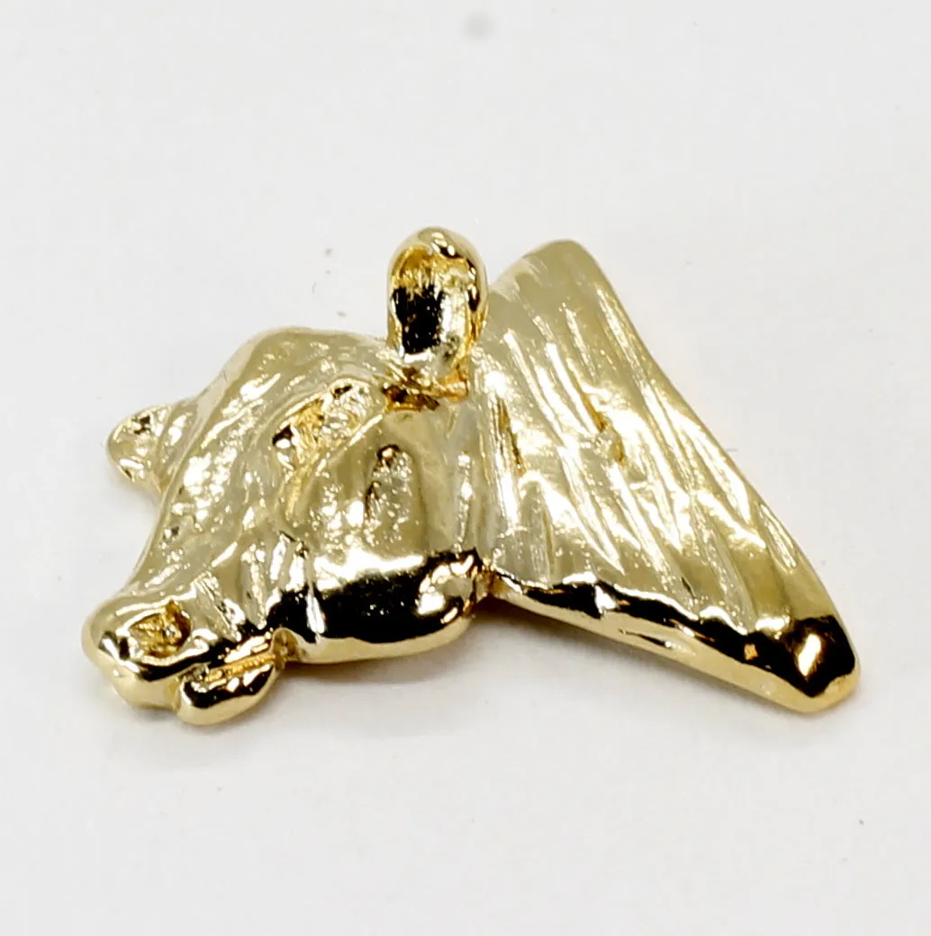 Angus Bull Tie Tack or Lapel Pin For Him with 14kt Gold Vermeil Head of Angus Bull