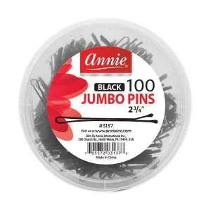 Annie - 100 Epingles à Cheveux  Jumbo Pins  2 3/4" Black #3137