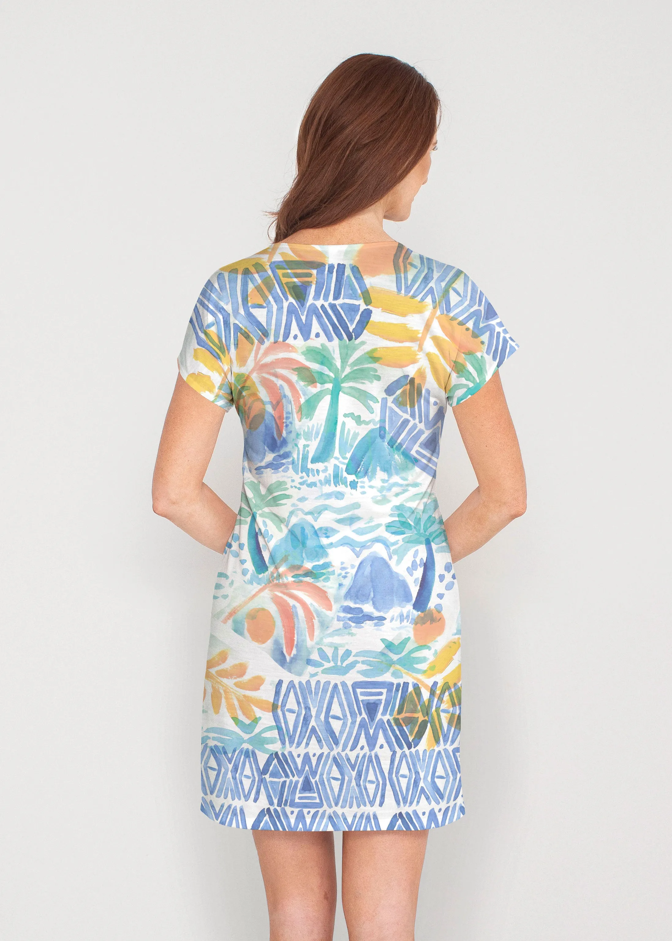 Bahama Mama (17256) ~ French Terry Short Sleeve Crew Dress