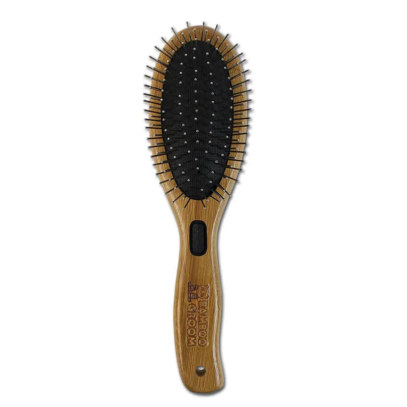 Bamboo Groom Combo Brush with Bristles & Pins