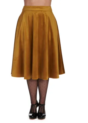 Banned Velvet Dreams 50's Swing Skirt Biscuit Beige