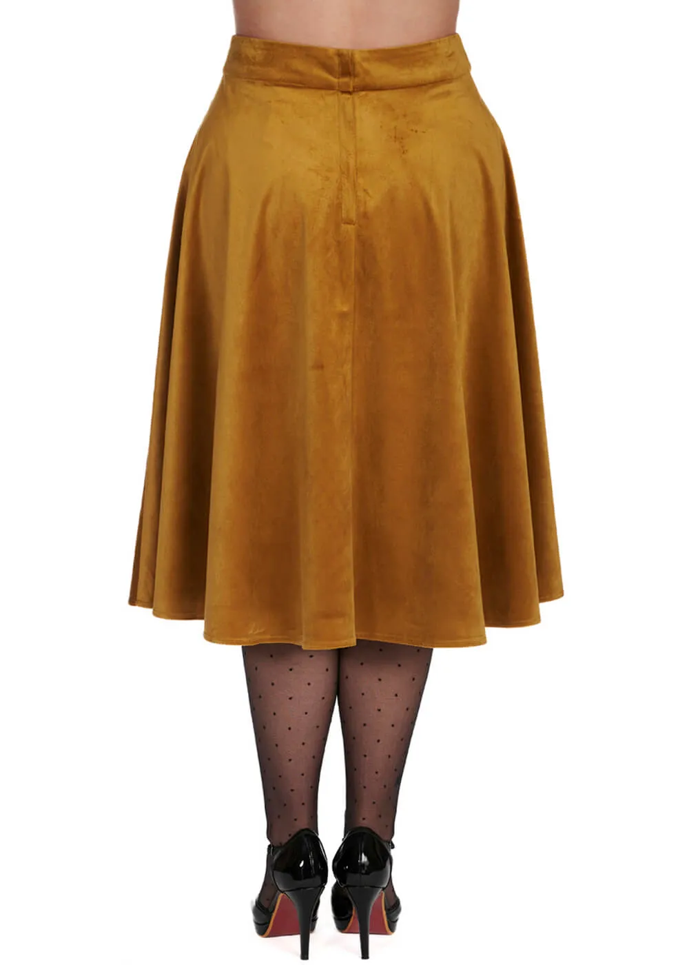 Banned Velvet Dreams 50's Swing Skirt Biscuit Beige