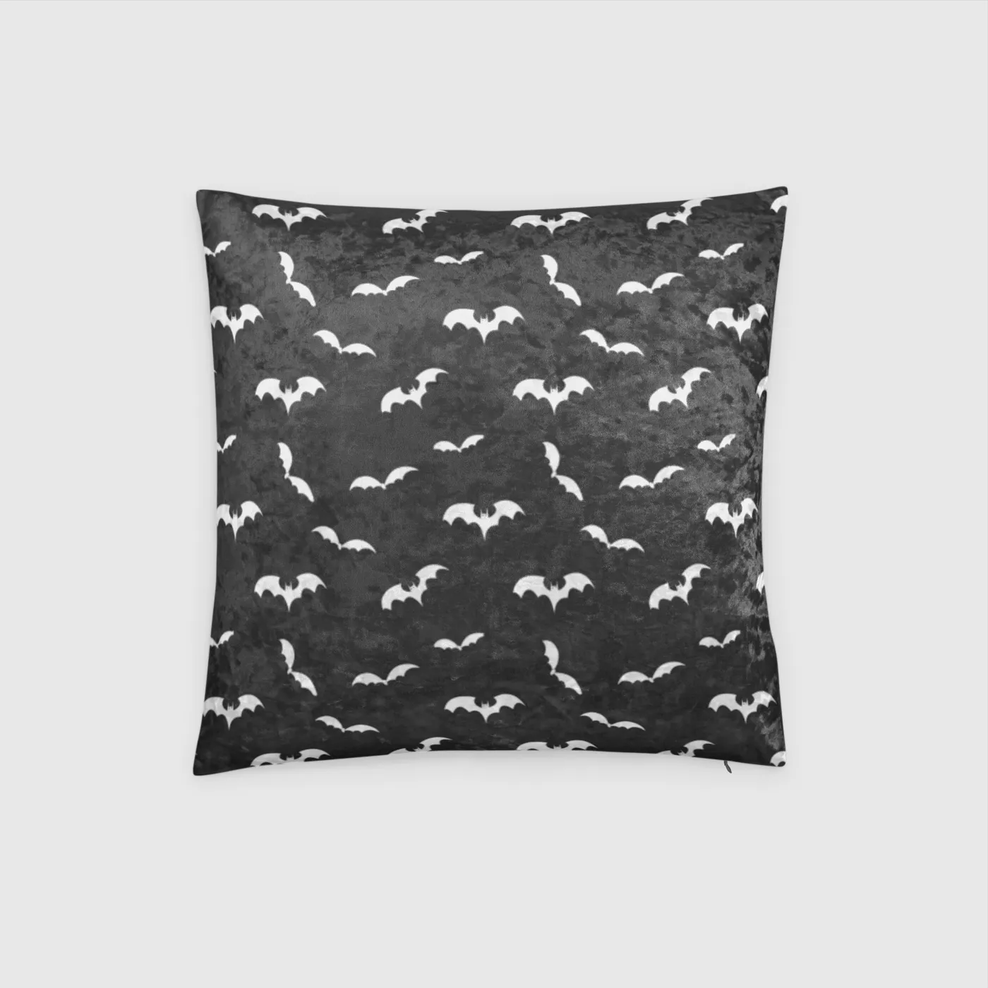 Bat  Themed Crushed Velvet Throw Pillow