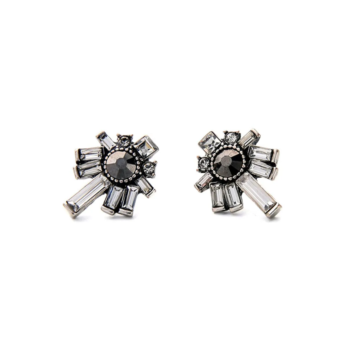 Black & White Crystal Stud Earrings