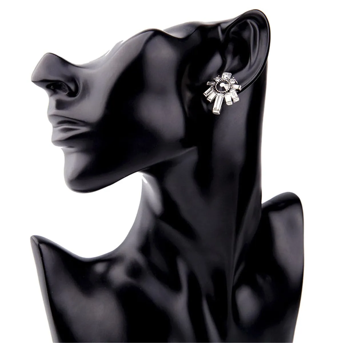Black & White Crystal Stud Earrings