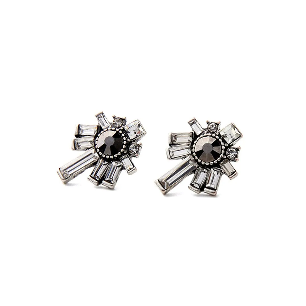 Black & White Crystal Stud Earrings