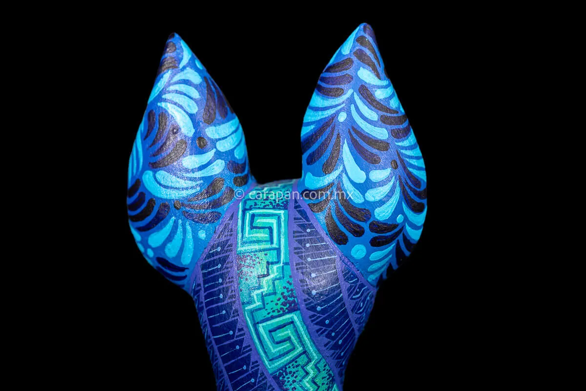 Blue Dog Mexican Wood Carving Alebrije