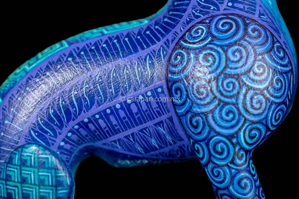 Blue Dog Mexican Wood Carving Alebrije