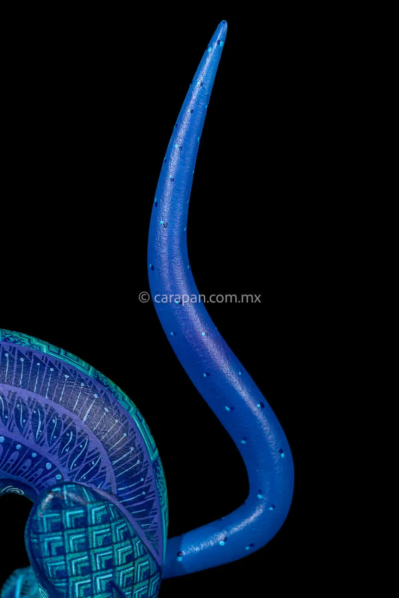 Blue Dog Mexican Wood Carving Alebrije
