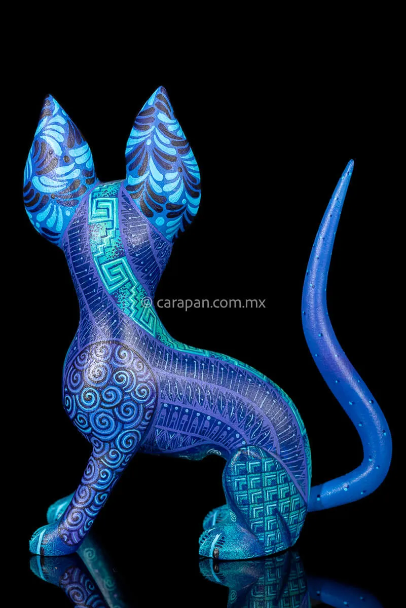 Blue Dog Mexican Wood Carving Alebrije
