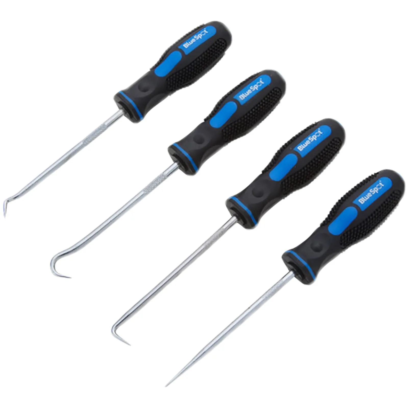 BlueSpot Hook and Pick Set 4 Piece Soft Grip Handles O Ring Oil Seal Removal Tool
