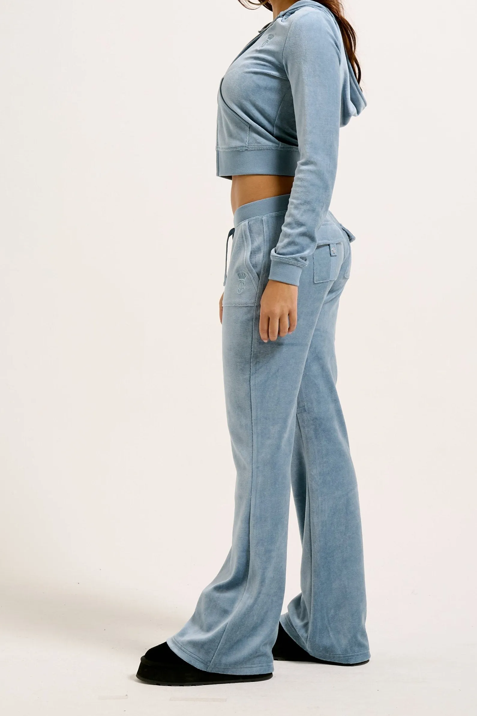 BLUESTONE  ULTRA LOW RISE BAMBOO VELOUR HERITAGE POCKETED BOTTOMS