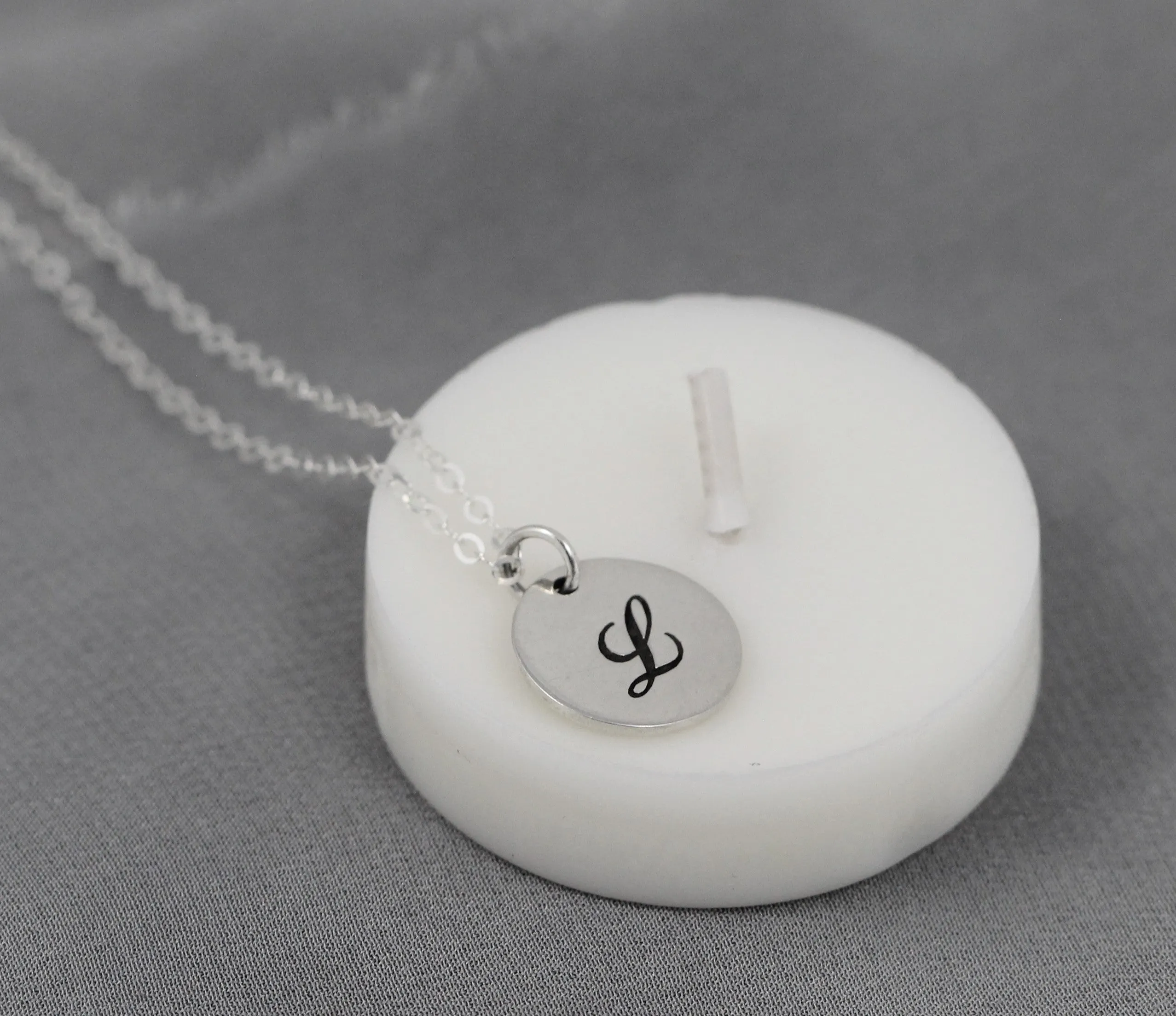Bridesmaid Gift Jewelry, Personalized Initial Necklace with Pearl in Sterling Silver