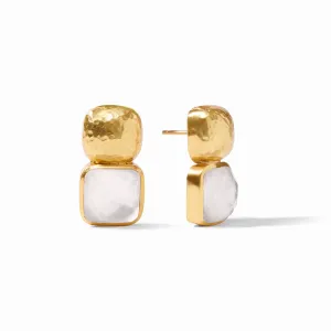 Catalina Earring- Gold Iridescent Clear Crystal