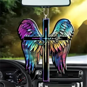 Christianartbag Ornament, Colorful Wings Cross Home Festival Ornament, Christmas Ornament, Christmas Gift, Personalized Ornament, CABOM01250923.