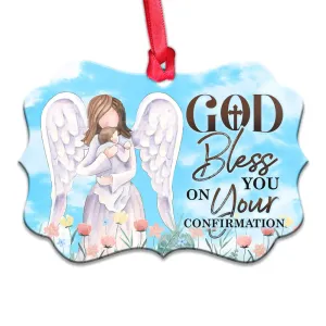 Christianartbag Ornament, God Bless You Metal Ornament, Christmas Ornament, Christmas Gift, Personalized Ornament.