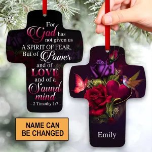 Christianartbag Ornament, God Has Given Us Power And Sound Mind 2 Timothy 1:7, Christmas Ornament, Christmas Gift, Personalized Ornament.