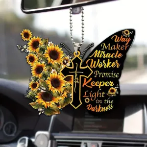 Christianartbag Ornament, Letter Butterfly Sunflower Ornament, Christmas Ornament, Christmas Gift, Personalized Ornament, CABOM01250923.