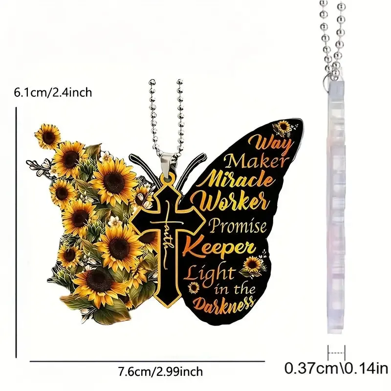 Christianartbag Ornament, Letter Butterfly Sunflower Ornament, Christmas Ornament, Christmas Gift, Personalized Ornament, CABOM01250923.