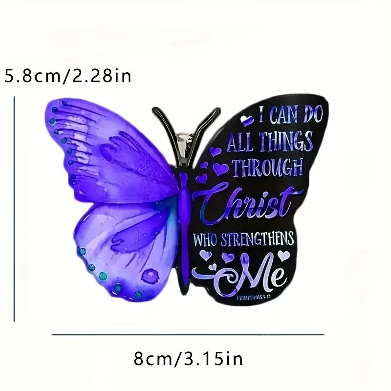 Christianartbag Ornament, Purple Butterfly I Can Do All Thing Through Christ Ornament, Christmas Ornament, Christmas Gift, Personalized Ornament, CABOM01250923.