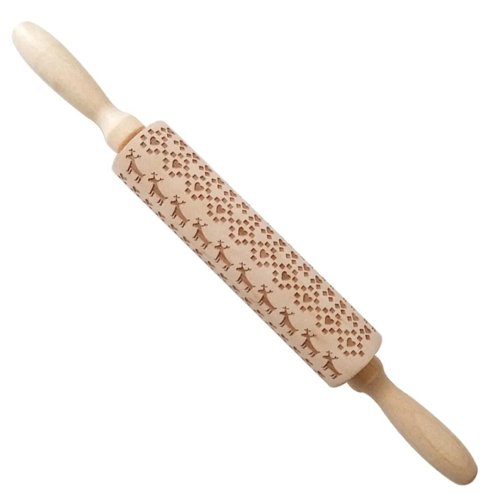 Christmas Embossing Rolling Pin