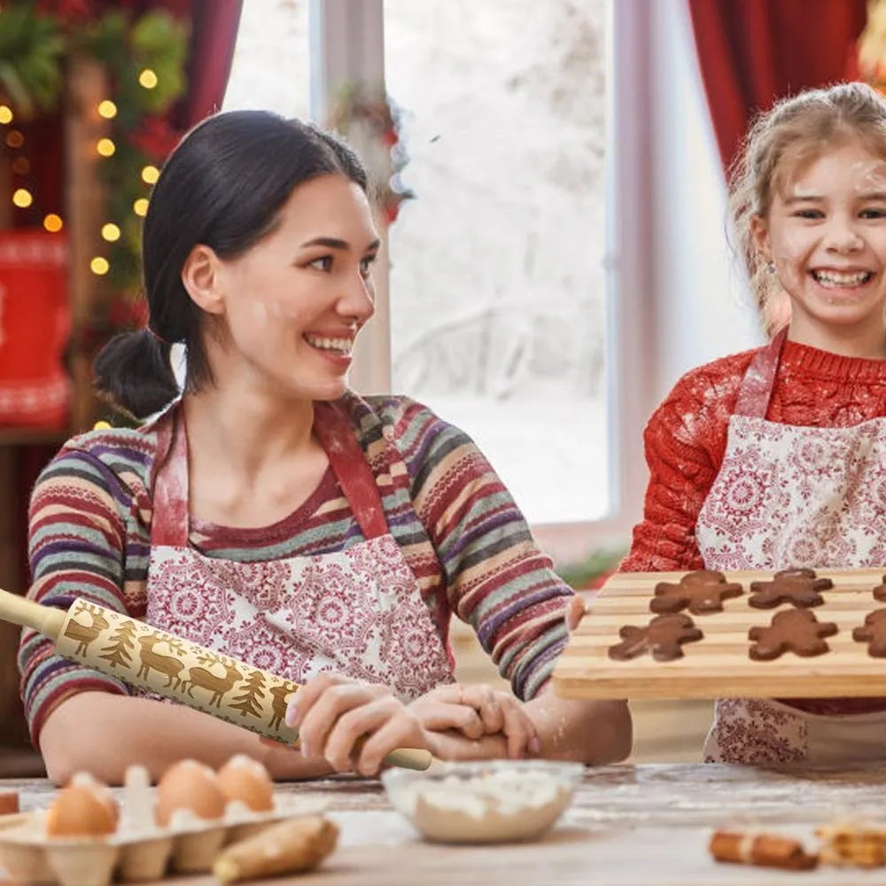 Christmas Embossing Rolling Pin