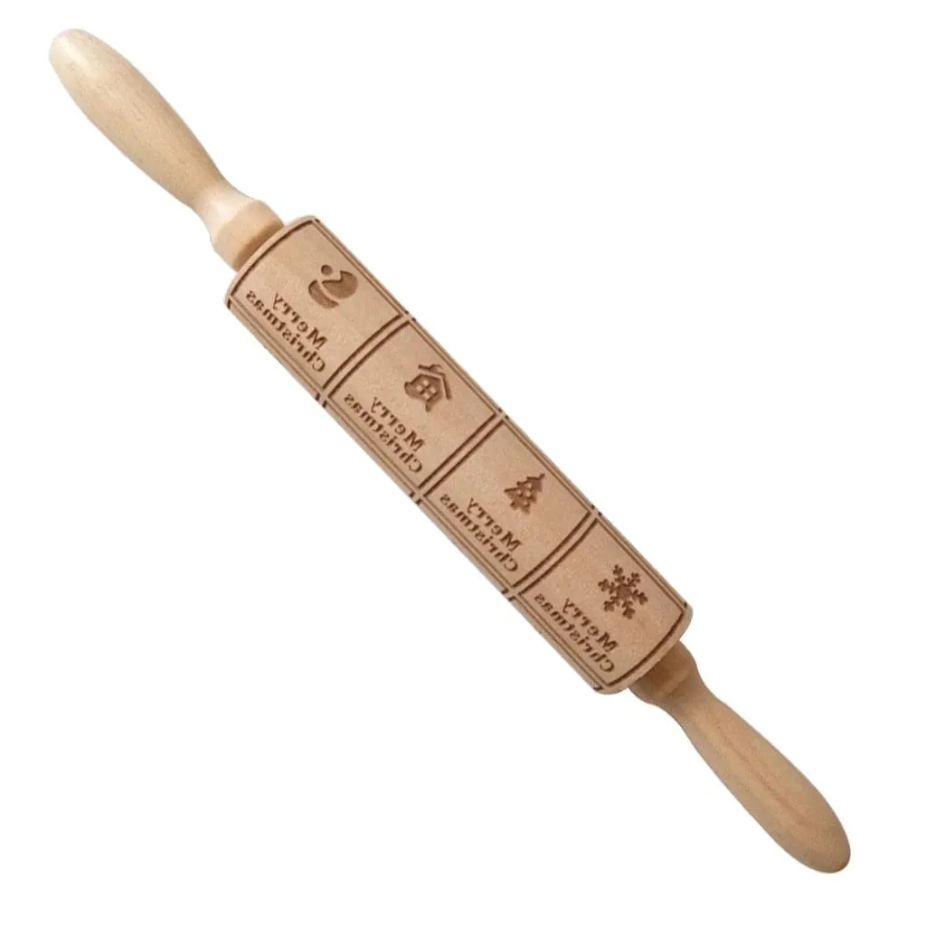 Christmas Embossing Rolling Pin