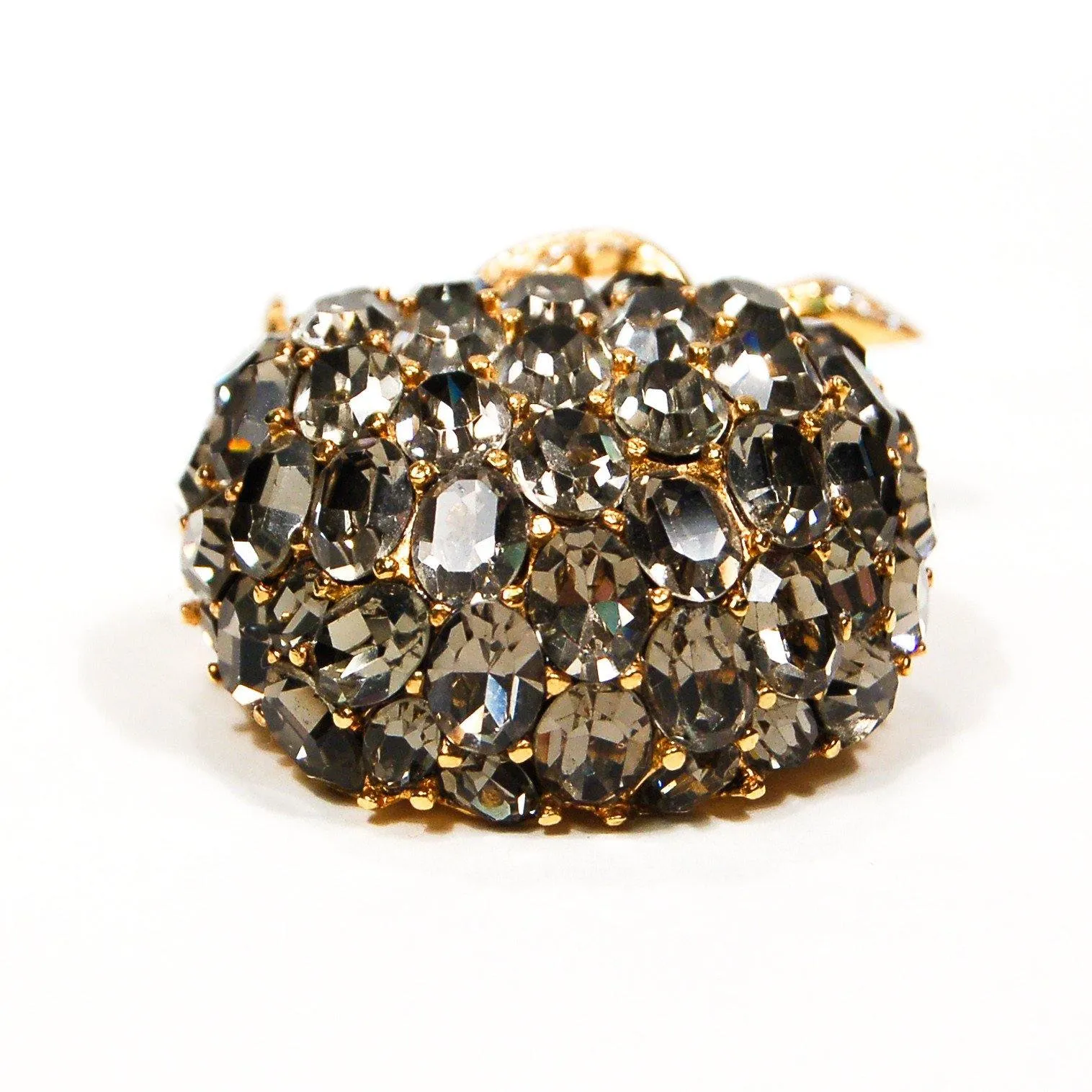 Ciner Sparkling Rhinestone Apple Brooch