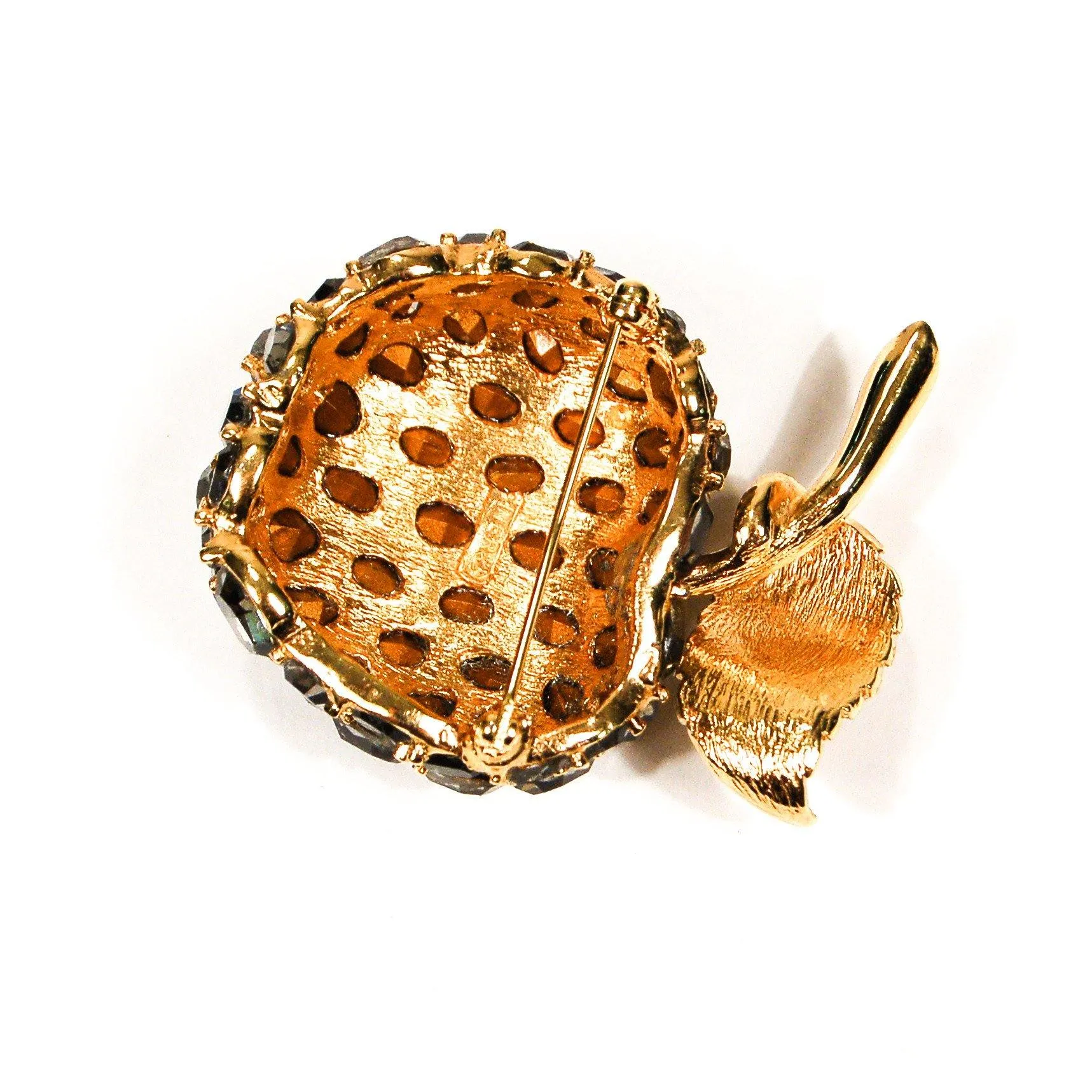 Ciner Sparkling Rhinestone Apple Brooch