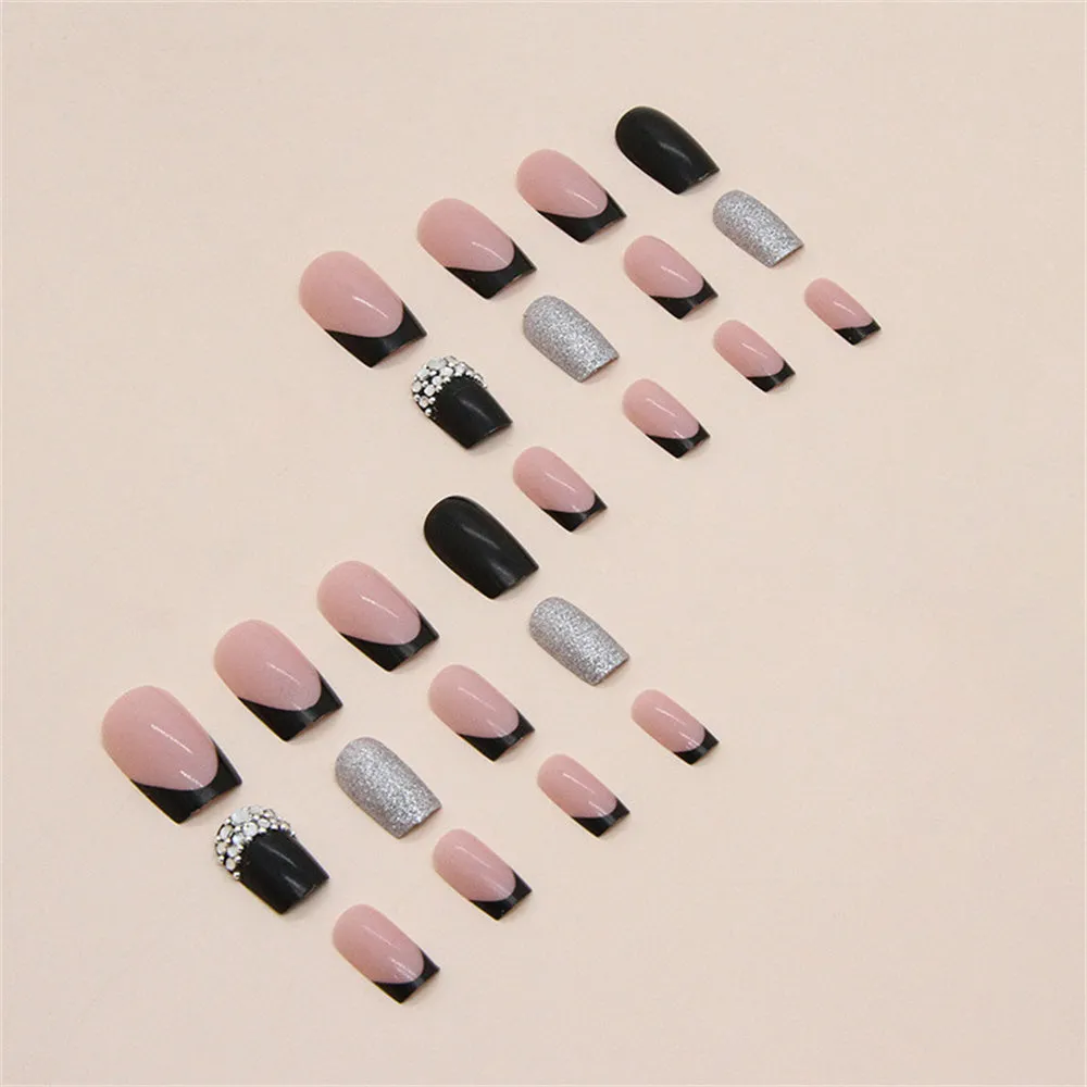 Coffin Black Sparkling Silver Powder
