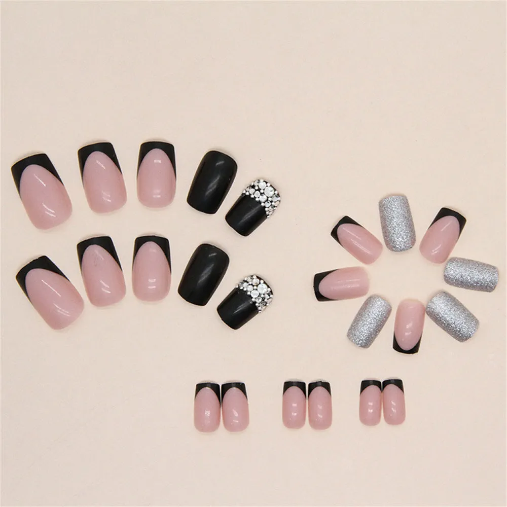Coffin Black Sparkling Silver Powder