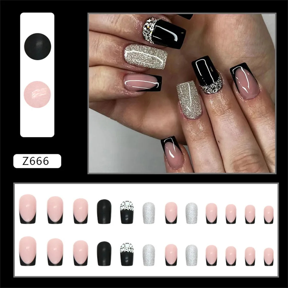 Coffin Black Sparkling Silver Powder