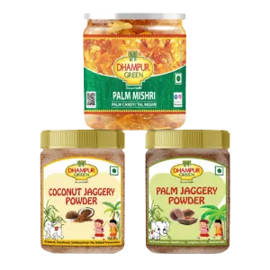Combo Jaggery & Candy | Coconut Jagger Powder 250gm | Palm Jaggery Powder 250gm | Palm Mishri (Candy) 350gm