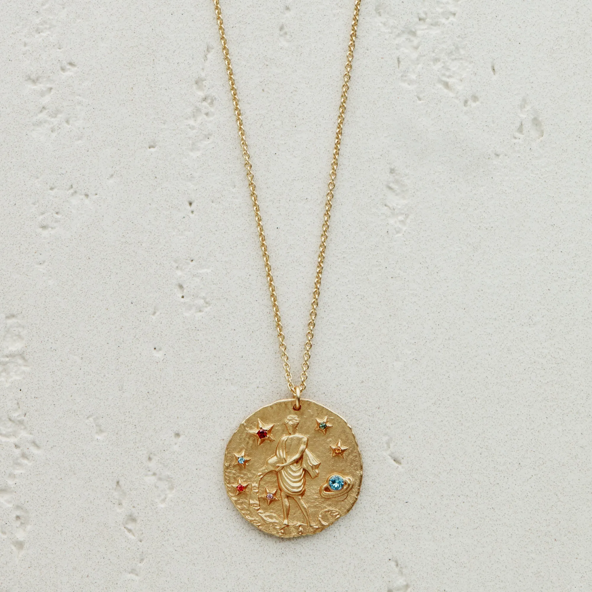 Constellation Aquarius Zodiac Sign Pendant Necklace