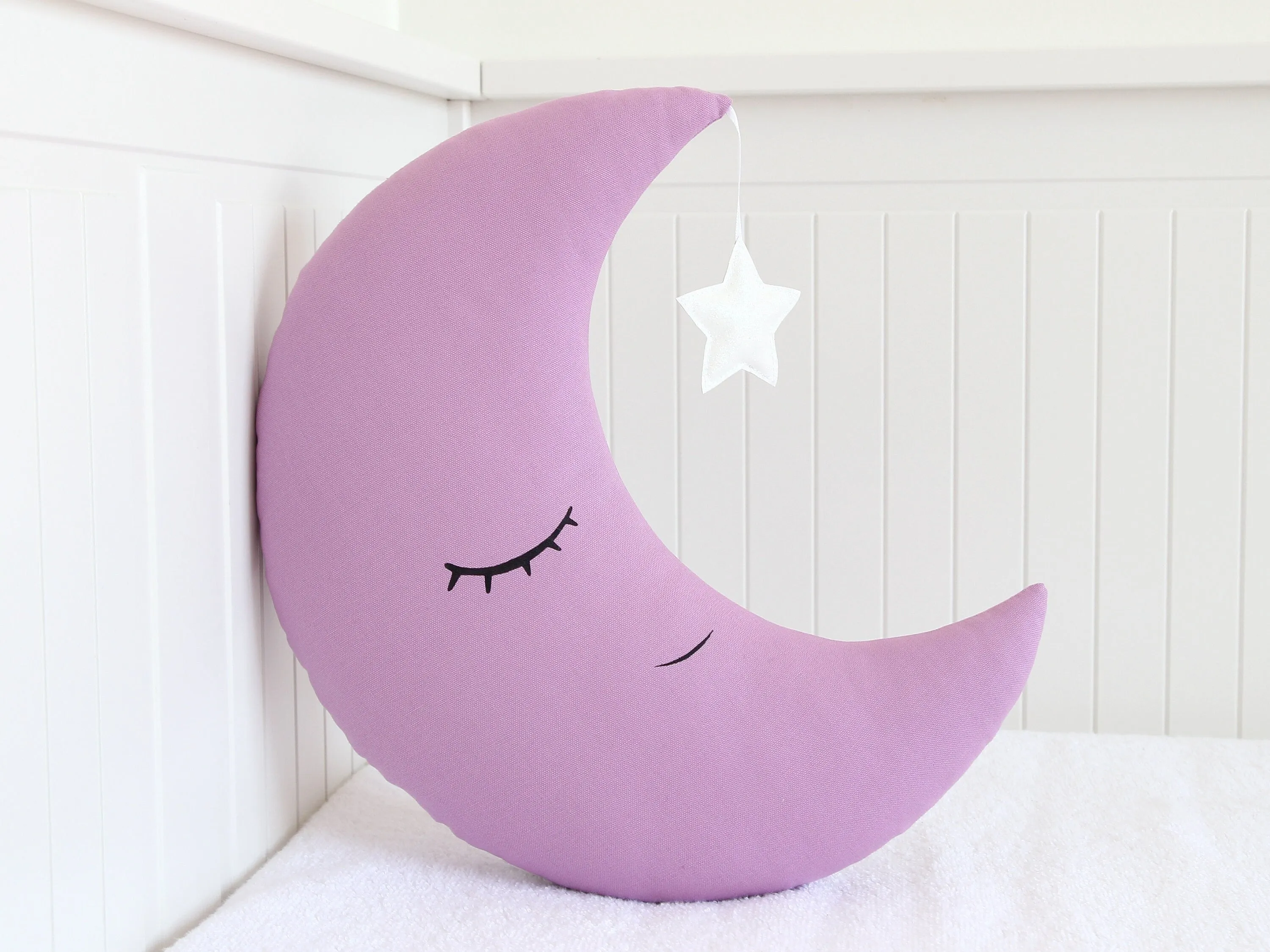 Crescent Moon Pillow (8 colors) with Star
